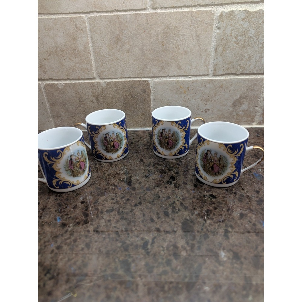 Courting Couple Demitasse Espresso Mini Cup Tea Coffee 2oz 4 Cups
